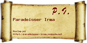 Paradeisser Irma névjegykártya